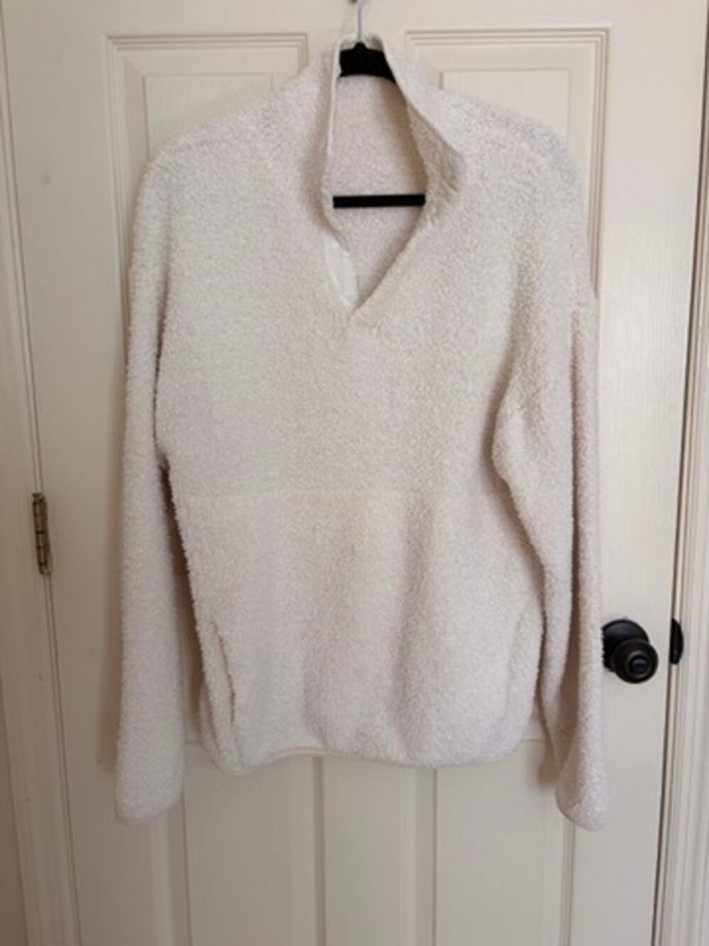 SKIMS Cozy Knit Sherpa Pullover Ivory Cream S/M Fuzzy